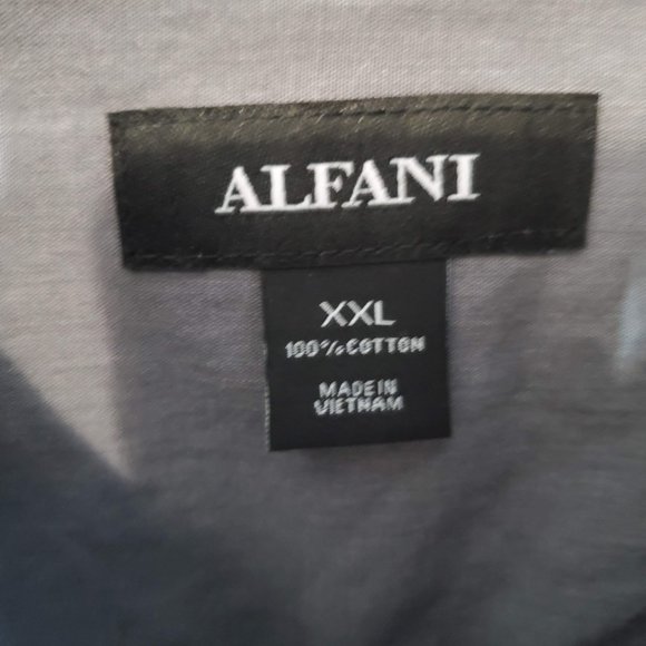 Alfani Men's Gray Button Up Short Sleeve Shirt, XXL - Picture 2 of 3